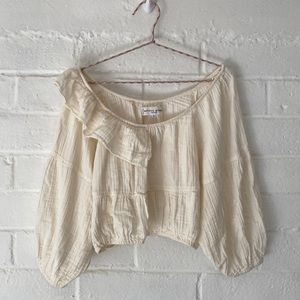 Apiece Apart double gauze ruffle top